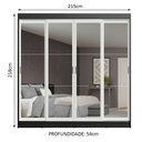 Ver imagem 2 de Guarda-roupa Austin 4 Portas de Espelho 3 Gavetas Preto