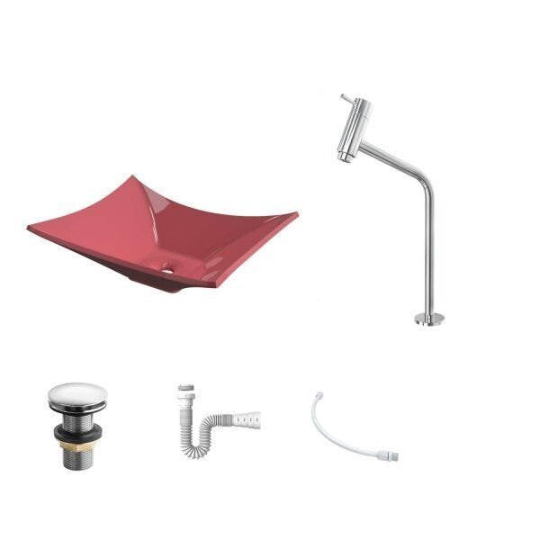 Cuba Lux L38W com Torneira Link Alta e Válvula Click com Sifão e Flexível Compace - 3