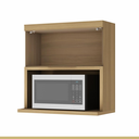 Ver imagem 6 de Armário Aéreo para Micro-Ondas 80cm 1 Porta Basculante 100% MDF Marquesa Nature/Verde - Nesher
