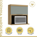 Ver imagem 3 de Armário Aéreo para Micro-Ondas 80cm 1 Porta Basculante 100% MDF Marquesa Nature/Verde - Nesher