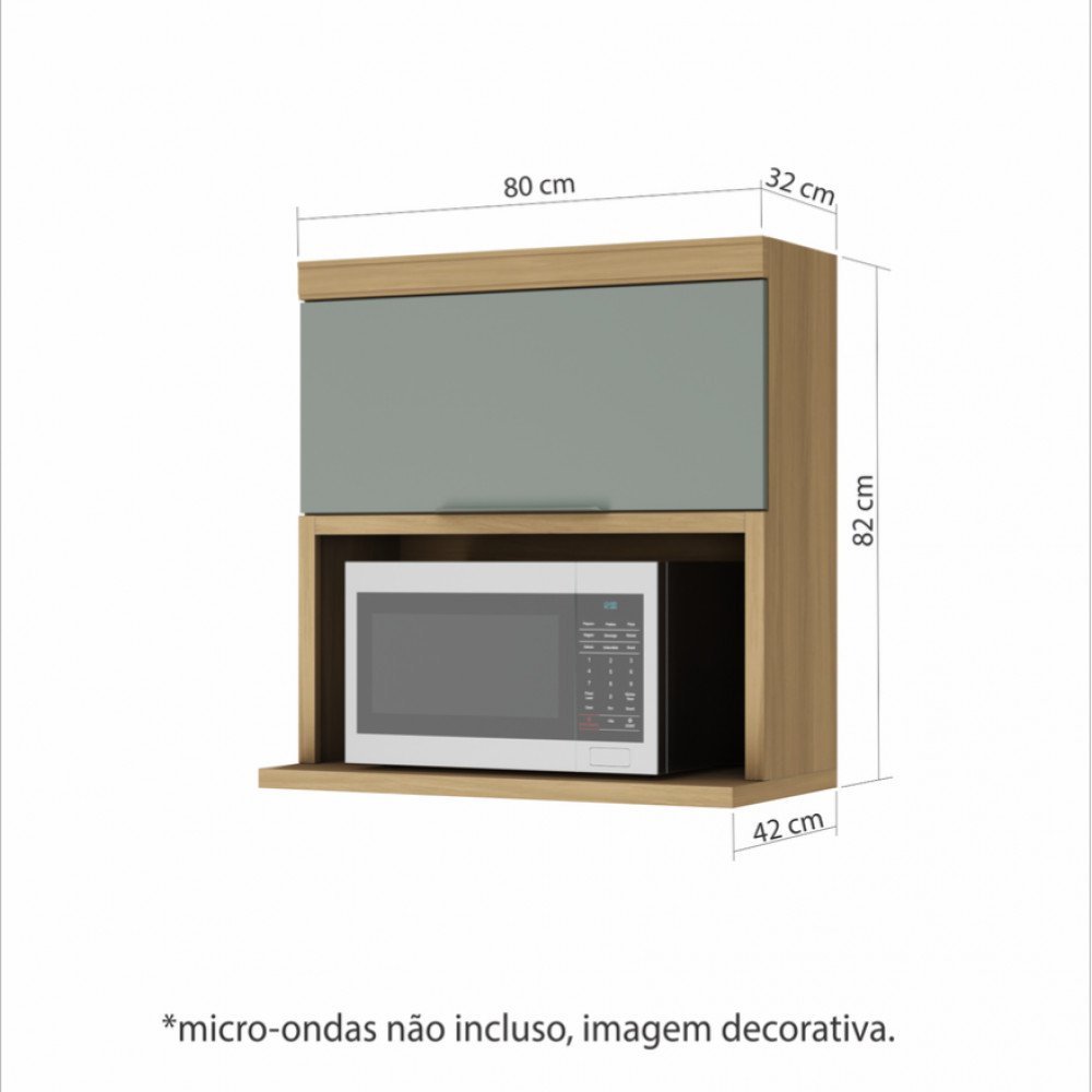 Armario Aereo Micro 1 Porta Basculante Nesher Marquesa 80 Cm 100 Mdf - 3