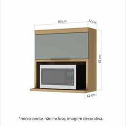 Armário Aéreo Modular Micro 1 Porta Basculante Nesher Marquesa 80 Cm 100 Mdf - 4