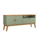 Ver imagem 1 de Rack / Bancada Si 1.60m Estilo Retrô para Tv até 60'' Cor Alecrim / Cinamomo