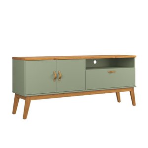 Rack / Bancada Si 1.60m Estilo Retrô para Tv até 60'' Cor Alecrim / Cinamomo