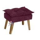 Ver imagem 3 de Poltrona Decorativa Opala e Puff Opala Suede Bordô Smf Decor