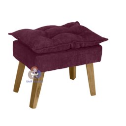 Poltrona Decorativa Opala e Puff Opala Suede Bordô Smf Decor - 3