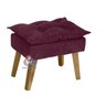 Poltrona Decorativa Opala e Puff Opala Suede Bordô Smf Decor - 3
