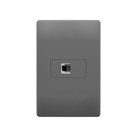 Tomada para Telefone Fame Habitat Onix Rj11 4 Vias com Placa 4x2