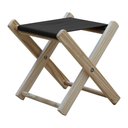 Ver imagem 2 de Kit 2 Banquinho de Madeira Banqueta Pescador com Tecido Preto
