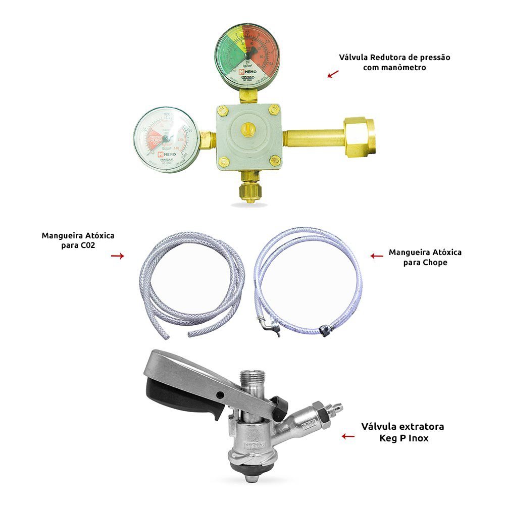 Kit de Extração de Chopp sem Cilindro de 01 Via - 2