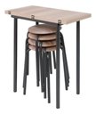 Ver imagem 6 de Conjunto Mesa Dobrável com 4 Banquetas Cozinha Apartamento Churrasqueira Kitnet Compacta