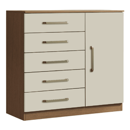 Cômoda Sapateira Multiuso 5 Gavetas 1 Porta Milão Aramóveis Madeir/off - 1