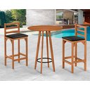 Ver imagem 1 de Conjunto Bistro e 2 Banquetas Paris Moderna Área de Jardim Premium Resistente Conforto Cor Nature