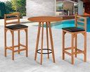 Ver imagem 1 de Conjunto Bistro e 2 Banquetas Paris Moderna Área de Jardim Premium Resistente Conforto Cor Nature