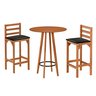 Conjunto Bistro e 2 Banquetas Paris Moderna Área de Jardim Premium Resistente Conforto Cor Nature - 6