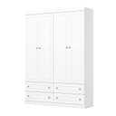 Ver imagem 4 de Guarda Roupa Infantil/Juvenil 4 Portas e 4 Gavetas Americano Branco