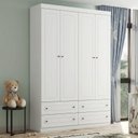 Ver imagem 1 de Guarda Roupa Infantil/Juvenil 4 Portas e 4 Gavetas Americano Branco