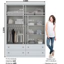 Ver imagem 4 de Guarda-Roupa Juvenil 4 Portas 4 Gavetas Americano