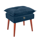 Ver imagem 1 de Puff Banqueta para Descanso Penteadeira em Suede Azul Marinho