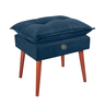 Puff Banqueta para Descanso Penteadeira em Suede Azul Marinho - 1