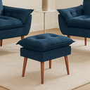 Ver imagem 4 de Puff Banqueta para Descanso Penteadeira em Suede Azul Marinho