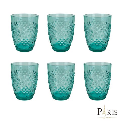 Conjunto 6 Copos de Acrílico Verde 11,5cm Rjw0006 Btc