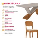 Ver imagem 7 de Mesa de Jantar Yasmin 180cm Tampo Mdf Vidro Canto Copo com 6 Cadeiras Copper