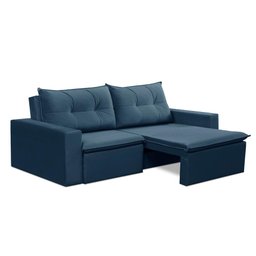 Sofá Retrátil 2 Lugares 1,80m Luna Suede Azul Adonai Estofados - 2