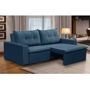 Ver imagem 1 de Sofá Retrátil 2 Lugares 1,80m Luna Suede Azul Adonai Estofados