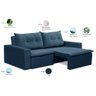 Sofá Retrátil 2 Lugares 1,80m Luna Suede Azul Adonai Estofados - 4