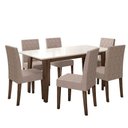 Ver imagem 2 de Conjunto Sala de Jantar Mesa com Tampo Chanfrado Liz 6 Cadeiras Estofadas Jade Poliman