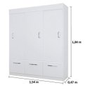 Ver imagem 3 de Guarda-Roupa Casal 3 Portas 1 Gaveta Natal Espresso Móveis