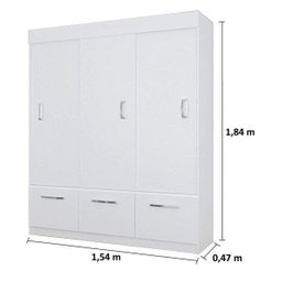 Guarda-Roupa Casal 3 Portas 1 Gaveta Natal Espresso Móveis - 3