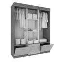 Ver imagem 2 de Guarda-Roupa Casal 3 Portas 1 Gaveta Natal Espresso Móveis