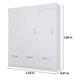 Guarda-Roupa Casal 3 Portas 1 Gaveta Natal Espresso Móveis - 3 Guarda-Roupa Casal 3 Portas 1 Gaveta Natal Espresso Móveis - 3