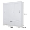 Ver imagem 3 de Guarda-Roupa Casal 3 Portas 1 Gaveta Natal Espresso Móveis