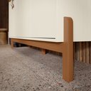 Ver imagem 4 de Buffet Aparador Balcão com Puxador em Couro para Sala Jantar Estar 4 Portas Sonetto - Offwhite/Freij