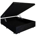 Ver imagem 1 de Cama Box Baú Casal Padrão com 48cm de Altura - Super Reforçado - Suede Preto
