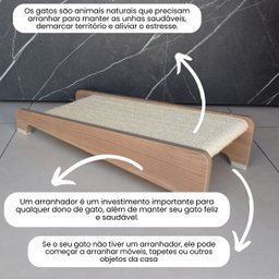 Arranhador Gato Piso Inclinado Corda Sisal em Mdf Amadeirado - 3