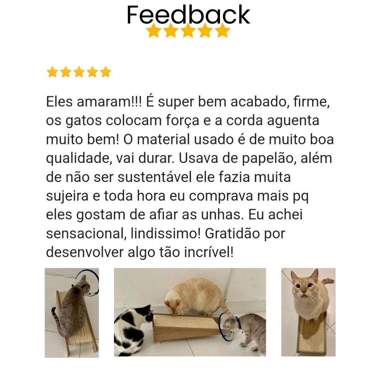 Arranhador Gato Piso Inclinado Corda Sisal em Mdf Amadeirado - 6