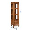 Ver imagem 4 de Cristaleira Madeira Maciça 1 Porta Laterais em Vidro 2 Prateleiras 60111 Linz Móveis - Imbuia Glazer