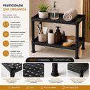 Ver imagem 6 de Prateleira Dupla Estante Organizadora Multiuso 2 Andares Cozinha Banheiro Mesa Escritorio Bandeja Va