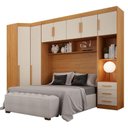 Ver imagem 1 de Quarto de Casal Modulado 7 Portas Orion Cinamomo Off White – Leifer Móveis