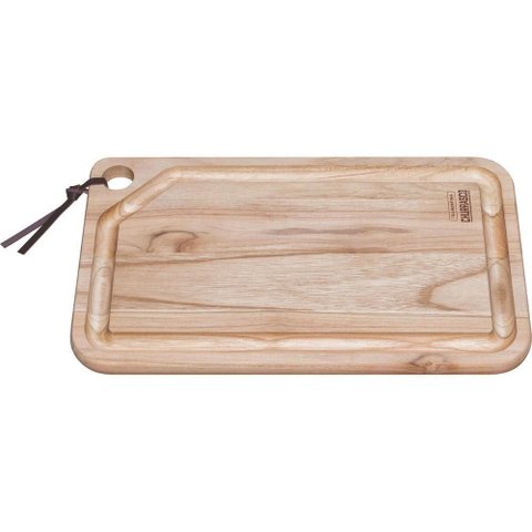 Tábua para Churrasco Retangular em Madeira Teca com Acabamento Natural 40 X 24 Cm