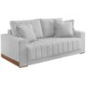 Sofá Vicam Buzios com Almofadas Soltas 3 Lugares Tecido Linho 200cm Vicam Cor Prata - 1