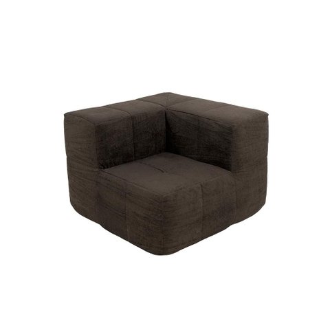 Sofá Modular de Canto 1 Lugar 86cm Kappesberg Boucle Marrom
