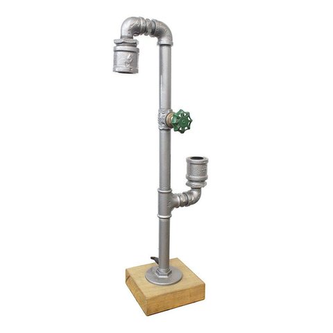 Luminária Industrial Vintage 2 Lâmpadas e Registro