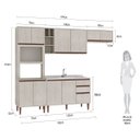 Ver imagem 5 de Cozinha Modulada Completa New 270 Cm Balcão Pia Bancada Ilha Nicho Forno/micro Mdp Legno - Clicklar