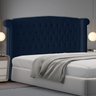 Cabeceira de Cama Box Toquio Casal Queen 160 Cm Suede Azul Marinho do Lar Móveis e Decoração - 1