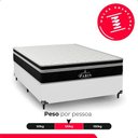 Ver imagem 5 de Cama Box Casal Branco + Colchão Paris Molas Ensacadas Preto Couro Branco/preto
